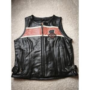 Harley Davidson Women's Medium M Leather Vest "Victory Lane HD #1